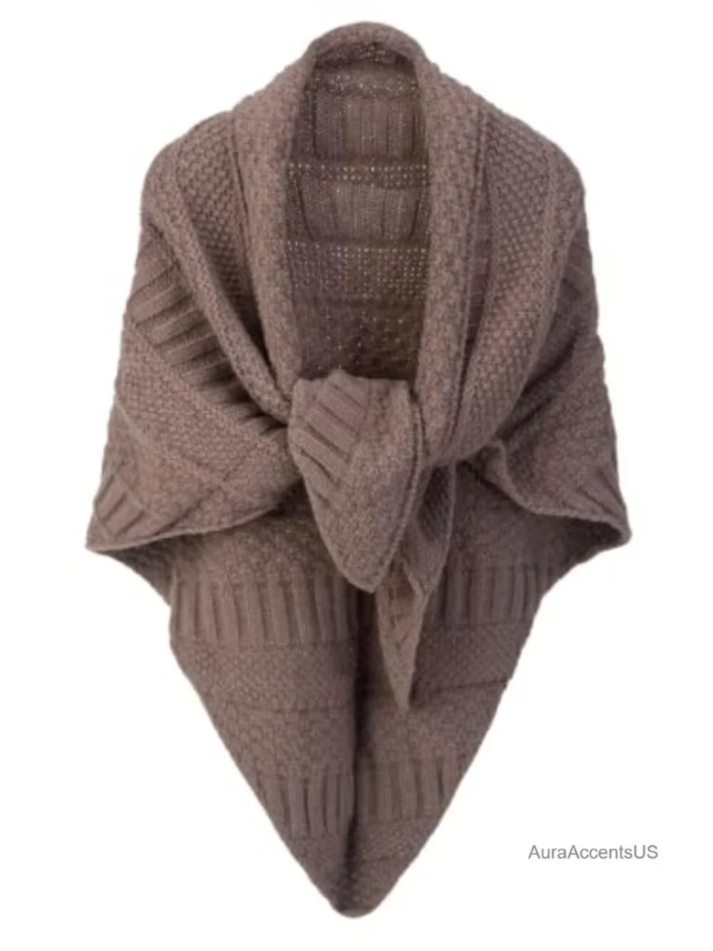 Women's Knitted Shawl Wrap, Triangle Cape Cardigan, Soft Acrylic Scarf, Vintage